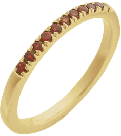 689237 Ring Set 14K Yellow Natural Mozambique Garnet Round 1.5 Mm Polished Natural Mozambique Garnet Stackable Ring