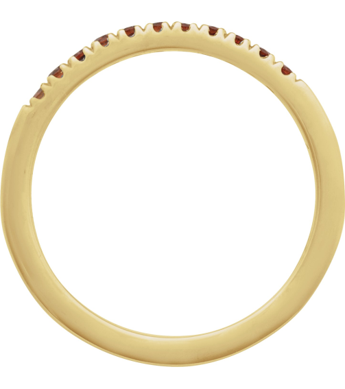 689237 Ring Set 14K Yellow Natural Mozambique Garnet Round 1.5 Mm Polished Natural Mozambique Garnet Stackable Ring