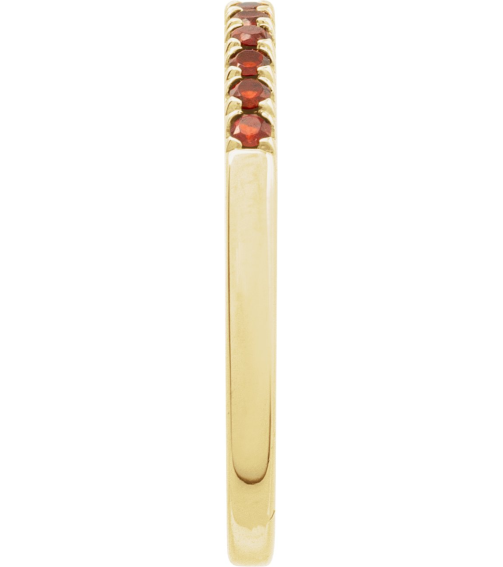 689237 Ring Set 14K Yellow Natural Mozambique Garnet Round 1.5 Mm Polished Natural Mozambique Garnet Stackable Ring