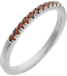 689237 Ring Set 14K White Natural Mozambique Garnet Round 1.5 Mm Polished Natural Mozambique Garnet Stackable Ring