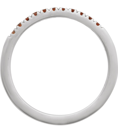 689237 Ring Set 14K White Natural Mozambique Garnet Round 1.5 Mm Polished Natural Mozambique Garnet Stackable Ring