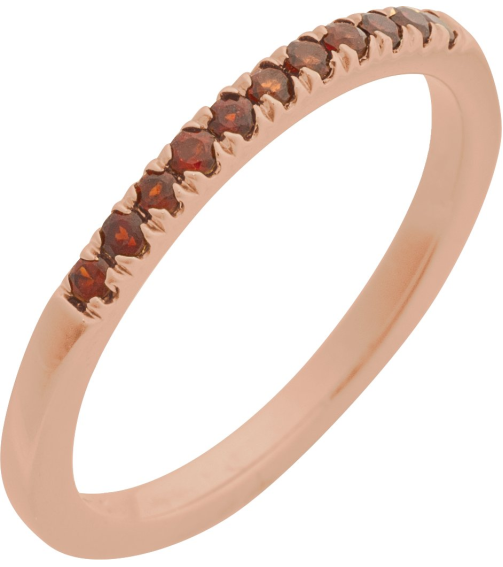 689237 Ring Set 14K Rose Natural Mozambique Garnet Round 1.5 Mm Polished Natural Mozambique Garnet Stackable Ring