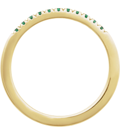 689237 Ring Set 14K Yellow Lab-Grown Emerald Round 1.5 Mm Polished Lab-Grown Emerald Stackable Ring
