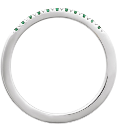 689237 Ring Set 14K White Lab-Grown Emerald Round 1.5 Mm Polished Lab-Grown Emerald Stackable Ring
