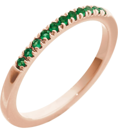 689237 Ring Set 14K Rose Lab-Grown Emerald Round 1.5 Mm Polished Lab-Grown Emerald Stackable Ring