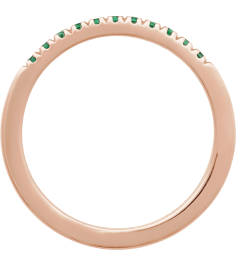 689237 Ring Set 14K Rose Lab-Grown Emerald Round 1.5 Mm Polished Lab-Grown Emerald Stackable Ring