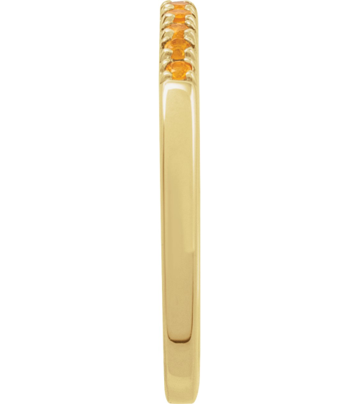 689237 Ring Set 14K Yellow Natural Citrine Round 1.5 Mm Polished Natural Citrine Stackable Ring