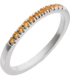 689237 Ring Set 14K White Natural Citrine Round 1.5 Mm Polished Natural Citrine Stackable Ring