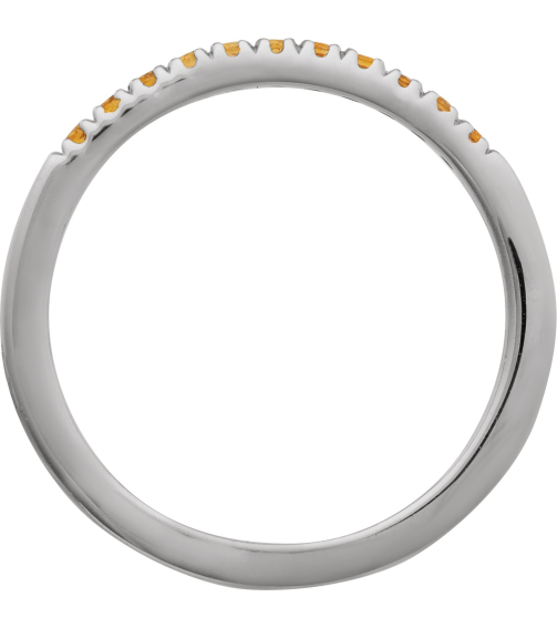 689237 Ring Set 14K White Natural Citrine Round 1.5 Mm Polished Natural Citrine Stackable Ring