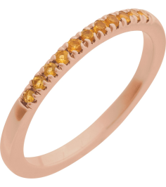 689237 Ring Set 14K Rose Natural Citrine Round 1.5 Mm Polished Natural Citrine Stackable Ring