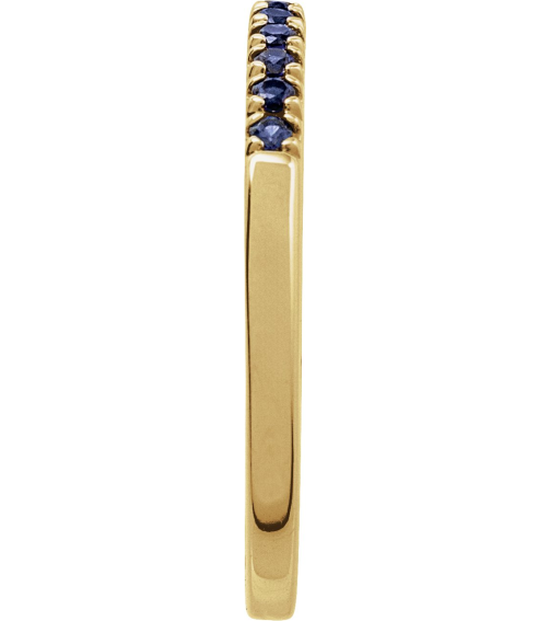 689237 Ring Set 14K Yellow Lab-Grown Blue Sapphire Round 1.5 Mm Polished Lab-Grown Blue Sapphire Stackable Ring