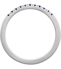 689237 Ring Set 14K White Lab-Grown Blue Sapphire Round 1.5 Mm Polished Lab-Grown Blue Sapphire Stackable Ring