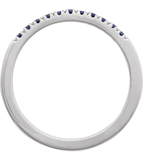 689237 Ring Set 14K White Lab-Grown Blue Sapphire Round 1.5 Mm Polished Lab-Grown Blue Sapphire Stackable Ring