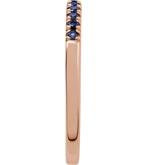 689237 Ring Set 14K Rose Lab-Grown Blue Sapphire Round 1.5 Mm Polished Lab-Grown Blue Sapphire Stackable Ring