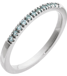 689237 Ring Set 14K White Natural Aquamarine Round 1.5 Mm Polished Natural Aquamarine Stackable Ring