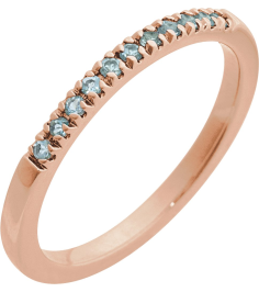 689237 Ring Set 14K Rose Natural Aquamarine Round 1.5 Mm Polished Natural Aquamarine Stackable Ring