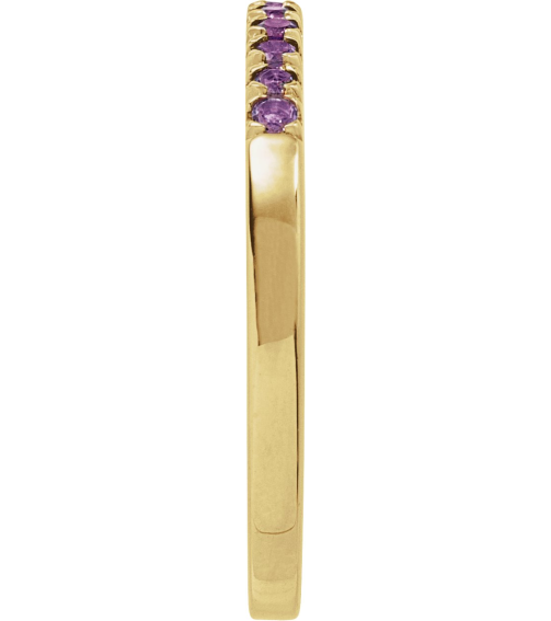 689237 Ring Set 14K Yellow Natural Amethyst Round 1.5 Mm Polished Natural Amethyst Stackable Ring
