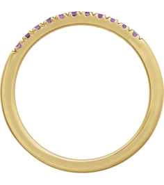 689237 Ring Set 14K Yellow Natural Amethyst Round 1.5 Mm Polished Natural Amethyst Stackable Ring