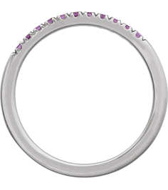 689237 Ring Set 14K White Natural Amethyst Round 1.5 Mm Polished Natural Amethyst Stackable Ring