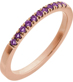 689237 Ring Set 14K Rose Natural Amethyst Round 1.5 Mm Polished Natural Amethyst Stackable Ring