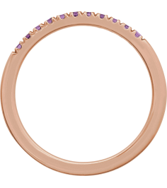 689237 Ring Set 14K Rose Natural Amethyst Round 1.5 Mm Polished Natural Amethyst Stackable Ring