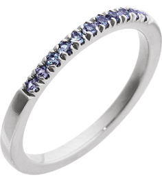 689237 Ring Set 14K White Natural Alexandrite Round 1.5 Mm Polished Natural Alexandrite Stackable Ring