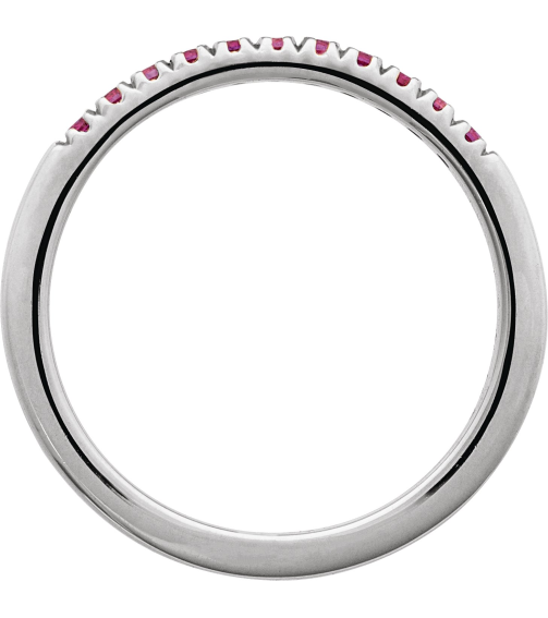 689237 Ring Set 14K White Lab-Grown Ruby Round 1.5 Mm Polished Lab-Grown Ruby Stackable Ring