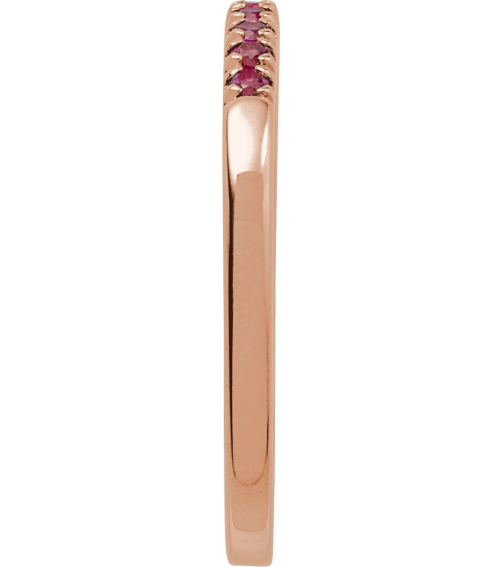 689237 Ring Set 14K Rose Lab-Grown Ruby Round 1.5 Mm Polished Lab-Grown Ruby Stackable Ring