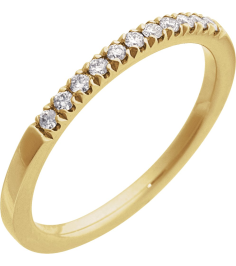 689237 Ring Set 14K Yellow Lab-Grown Diamond Round 1.5 Mm Polished 16 Ctw Lab-Grown Diamond Stackable Ring