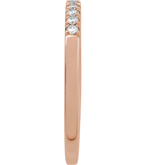 689237 Ring Set 14K Rose Lab-Grown Diamond Round 1.5 Mm Polished 16 Ctw Lab-Grown Diamond Stackable Ring