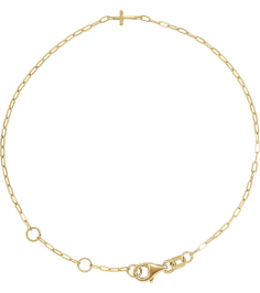 Brc967 Bracelet 14K Yellow 9 X 3.8 Mm 6 12-7 12 In Polished Paperclip-Style Sideways Cross Bracelet