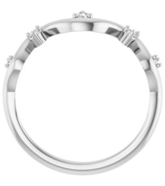 126839 Ring Set Sterling Silver Natural Diamond Round Natural Diamond Polished .07 Ctw Natural Diamond Ring