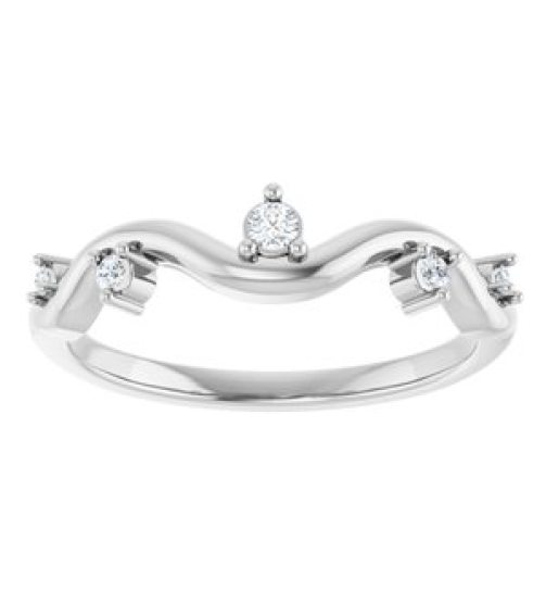 126839 Ring Set Sterling Silver Natural Diamond Round Natural Diamond Polished .07 Ctw Natural Diamond Ring