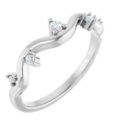 126839 Ring Set Platinum Natural Diamond Round Natural Diamond Polished .07 Ctw Natural Diamond Ring
