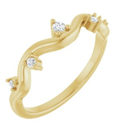 126839 Ring Set 14K Yellow Natural Diamond Round Natural Diamond Polished .07 Ctw Natural Diamond Ring