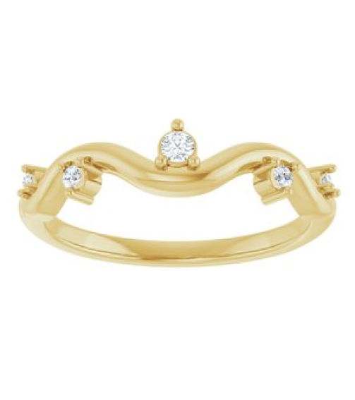 126839 Ring Set 14K Yellow Natural Diamond Round Natural Diamond Polished .07 Ctw Natural Diamond Ring