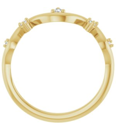 126839 Ring Set 14K Yellow Natural Diamond Round Natural Diamond Polished .07 Ctw Natural Diamond Ring