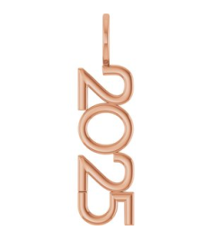87773 Pendant 14K Rose 2025 29.8 X 8 Mm Polished 2025 Vertical Pendant