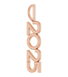 87773 Pendant 14K Rose 2025 29.8 X 8 Mm Polished 2025 Vertical Pendant