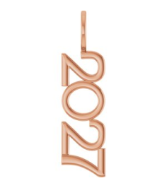 87773 Pendant 14K Rose 2027 30 X 8 Mm Polished 2027 Vertical Pendant
