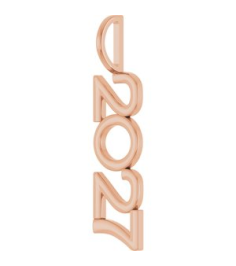 87773 Pendant 14K Rose 2027 30 X 8 Mm Polished 2027 Vertical Pendant