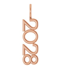 87773 Pendant 14K Rose 2028 30.3 X 8 Mm Polished 2028 Vertical Pendant