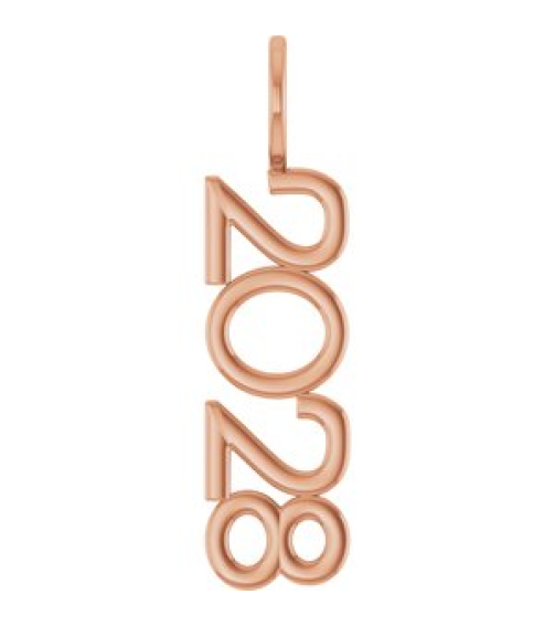 87773 Pendant 14K Rose 2028 30.3 X 8 Mm Polished 2028 Vertical Pendant