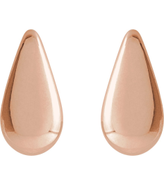 88689 Earring 14K Rose 10.9 X 5.3 Mm Pair Friction Backs Included Polished Teardrop Stud Earrings