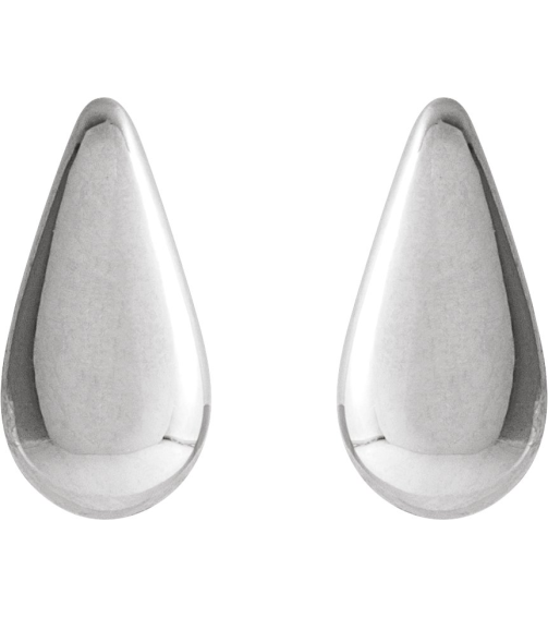 88689 Earring Sterling Silver 10.9 X 5.3 Mm Pair Friction Backs Included Polished Teardrop Stud Earrings