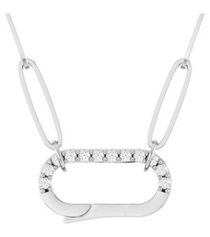 88730 Necklace Set 14K White Round Natural Diamond 1.2Mm 0.08 Ctw I1, G-H 16 In Polished .08 Ctw Natural Diamond Charm Necklace