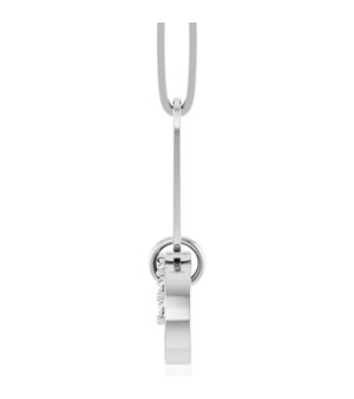 88730 Necklace Set 14K White Round Natural Diamond 1.2Mm 0.08 Ctw I1, G-H 16 In Polished .08 Ctw Natural Diamond Charm Necklace