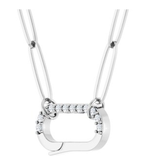 88730 Necklace Set 14K White Round Natural Diamond 1.2Mm 0.08 Ctw I1, G-H 16 In Polished .08 Ctw Natural Diamond Charm Necklace