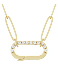 88730 Necklace Set 14K Yellow Round Natural Diamond 1.2Mm 0.08 Ctw I1, G-H 16 In Polished .08 Ctw Natural Diamond Charm Necklace