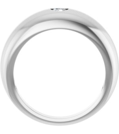9913 Ring Set Sterling Silver Natural Diamond Round 4 Mm Polished 14 Ct Natural Diamond Dome Ring